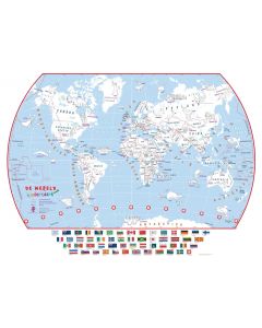 Wereldkaart voor kinderen (inkleurbaar) - 84 (b) x 60 (h) cm