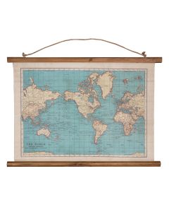 Klassieke wereldkaart (canvas) - 54 x 74 cm